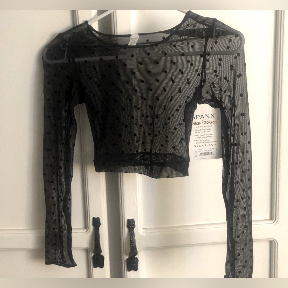 NWT Spanx, small, Black crop top